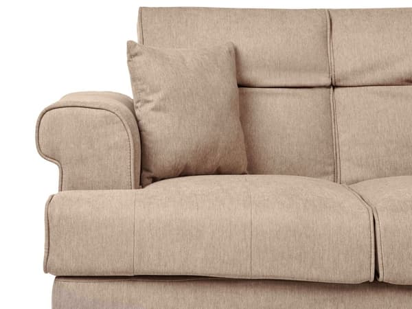 2-seters Sofa Lysebrunt Stofftrekk med Justerbare Nakkestøtter Moderne Stil Stue Møbler