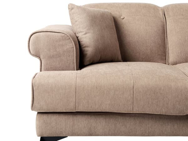 2-seters Sofa Lysebrunt Stofftrekk med Justerbare Nakkestøtter Moderne Stil Stue Møbler