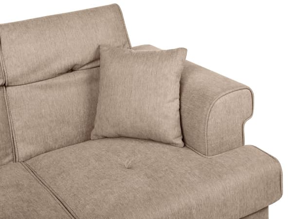 2-seters Sofa Lysebrunt Stofftrekk med Justerbare Nakkestøtter Moderne Stil Stue Møbler