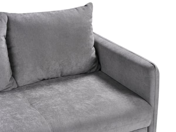 Sovesofa Grå Polyester 3 Personers Moderne Blød Sofa Sofaseng Tre Personers Designsofa Praktisk Splitback Stofsofa med Opbevaring