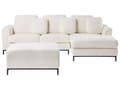 Miniatyrbilde 4 av 11: Hjørnesofa med fotskammel Hvit Bouclé 4-seter L-formet Venstrevendt Puter med avtakbart trekk Forkrommede ben Moderne og klassisk design Stue