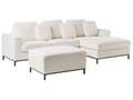 Miniatyrbilde 5 av 11: Hjørnesofa med fotskammel Hvit Bouclé 4-seter L-formet Venstrevendt Puter med avtakbart trekk Forkrommede ben Moderne og klassisk design Stue