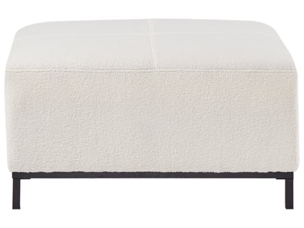 Hjørnesofa med fotskammel Hvit Bouclé 4-seter L-formet Venstrevendt Puter med avtakbart trekk Forkrommede ben Moderne og klassisk design Stue