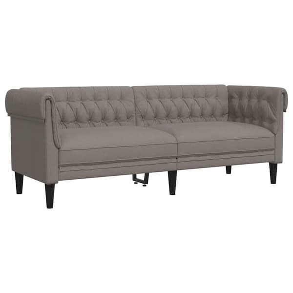 Chesterfieldsoffa 3-sits taupe tyg