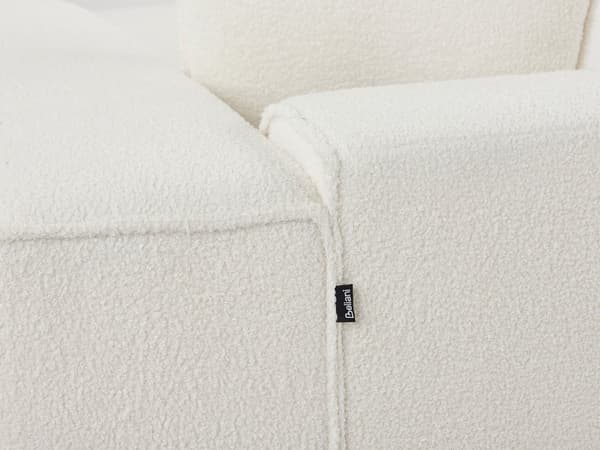 Hörnsoffa Off-White Bouclé 3-sits Vänster Extra Prydnadskuddar Modern Vardagsrum