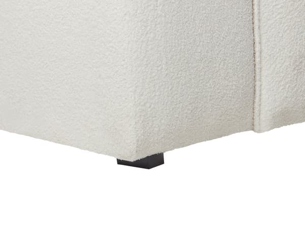 Hörnsoffa Off-White Bouclé 3-sits Vänster Extra Prydnadskuddar Modern Vardagsrum