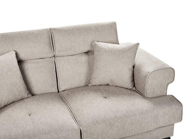 Soffa 2-sits Taupe Tygklädsel med Justerbara Nackstöd Modern Stil Vardagsrumsmöbler