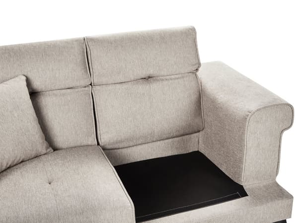 Soffa 2-sits Taupe Tygklädsel med Justerbara Nackstöd Modern Stil Vardagsrumsmöbler