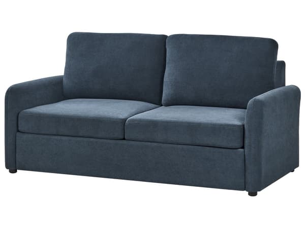 Bäddsoffa Blå Polyester Tyg Stoppad Sovsoffa Modern Stil Vardagsrum