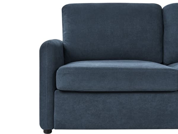 Bäddsoffa Blå Polyester Tyg Stoppad Sovsoffa Modern Stil Vardagsrum