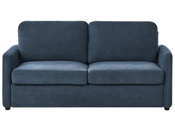 Bäddsoffa Blå Polyester Tyg Stoppad Sovsoffa Modern Stil Vardagsrum
