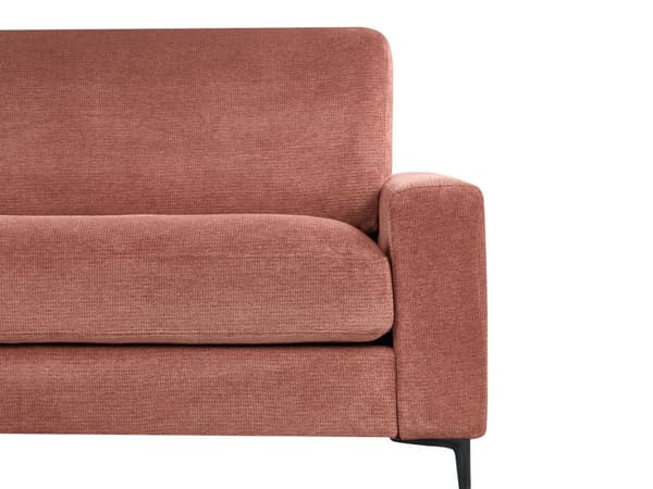 Hörnsoffa Höger Soffa Röd Tyg Vattenavvisande Metall Svarta Ben Finish Rygg 3-sits L-formad Modern Stil Vardagsrum