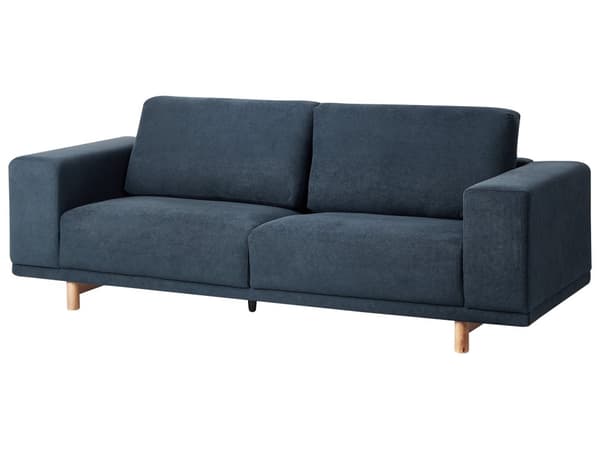 Soffa Blå 3-sits Modern Retro Stil Vardagsrum Breda Armstöd