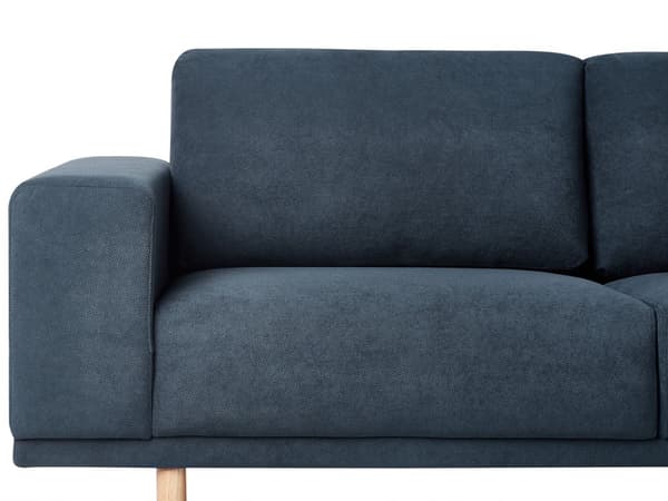 Soffa Blå 3-sits Modern Retro Stil Vardagsrum Breda Armstöd