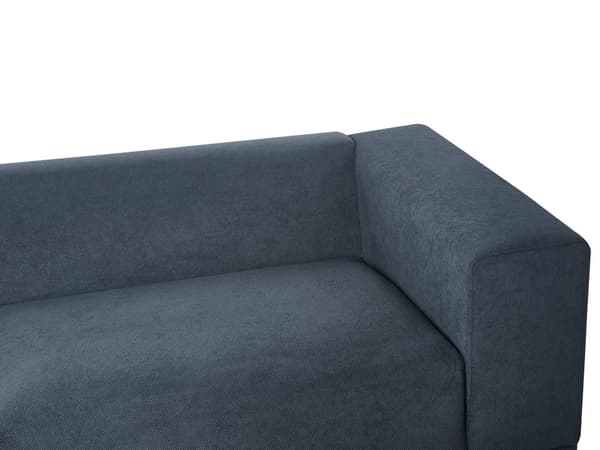 Soffa Blå 3-sits Modern Retro Stil Vardagsrum Breda Armstöd