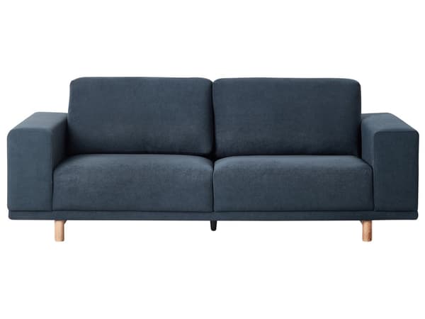 Soffa Blå 3-sits Modern Retro Stil Vardagsrum Breda Armstöd