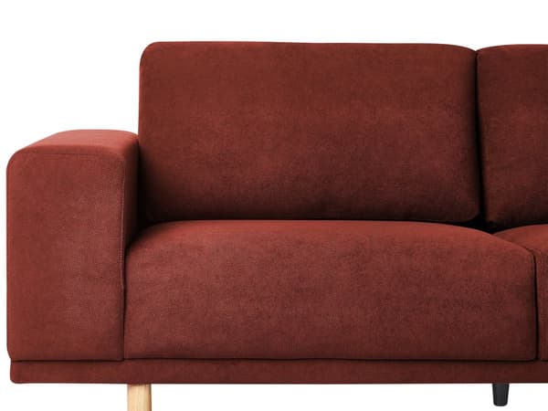 Soffa Röd 3-sits Modern Retro Stil Vardagsrum Breda Armstöd