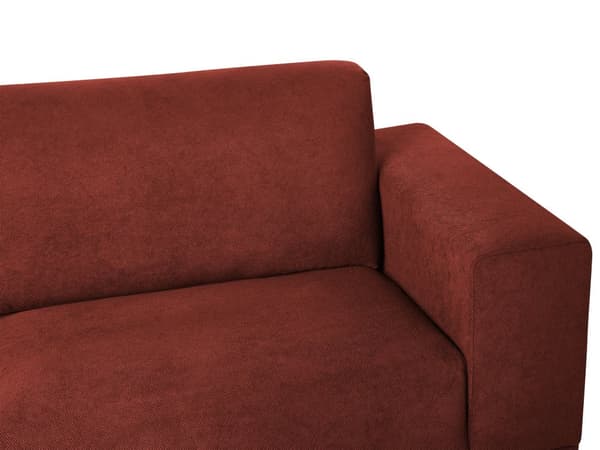 Soffa Röd 3-sits Modern Retro Stil Vardagsrum Breda Armstöd