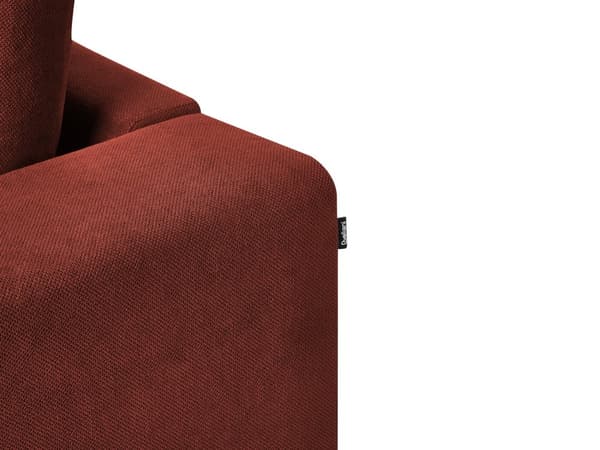 Soffa Röd 3-sits Modern Retro Stil Vardagsrum Breda Armstöd