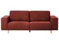 Miniatyrbild 1 av 11: Soffa Röd 3-sits Modern Retro Stil Vardagsrum Breda Armstöd