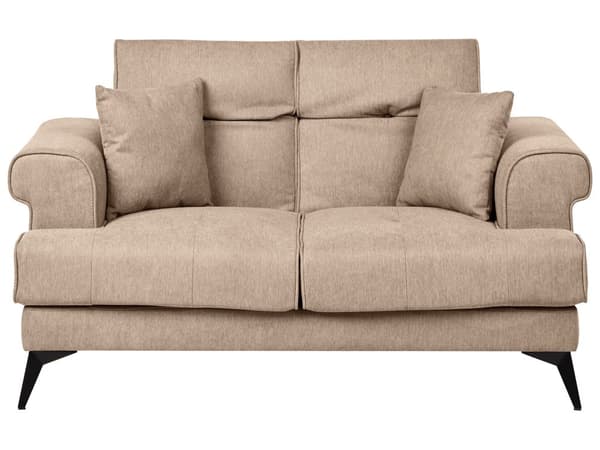 Soffa 2-sits Ljusbrun Tygklädsel med Justerbara Nackstöd Modern Stil Vardagsrumsmöbler
