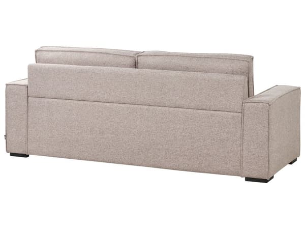 Bäddsoffa Ljusbrun Tyg 2-sits konvertibel Sovsoffa med Madrass Vardagsrum Gästrum