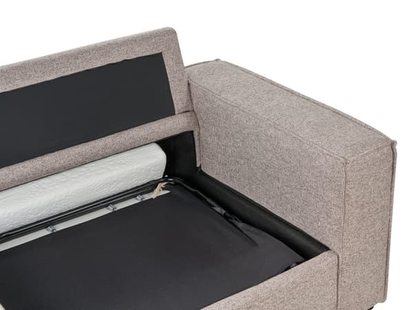 Bäddsoffa Ljusbrun Tyg 2-sits konvertibel Sovsoffa med Madrass Vardagsrum Gästrum