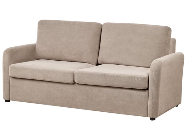 Bäddsoffa Taupe Polyester Tyg Stoppad Sovsoffa Modern Stil Vardagsrum