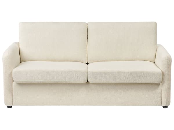 Bäddsoffa Ljusbeige Polyester Tyg Stoppad Sovsoffa Modern Stil Vardagsrum