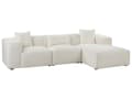 Miniatyrbillede 5 af 11: Hjørnesofa med Chaiselong Off White Boucle 3 Personers Sofa L Formet Dyb Sofahjørne Siddemøbel Blød Stofsofa Højrevendt Modulsofa