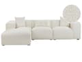 Miniatyrbillede 1 af 11: Hjørnesofa med Chaiselong Off White Boucle 3 Personers Sofa L Formet Dyb Sofahjørne Siddemøbel Blød Stofsofa Højrevendt Modulsofa