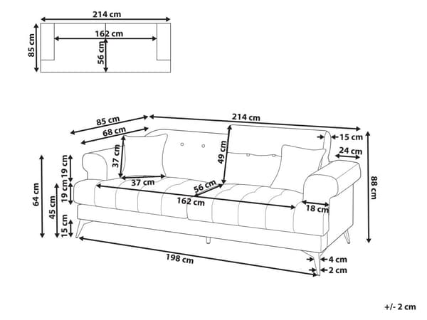 3-seters Sofa Hvit Boucle Polstring med Justerbare Nakkestøtter Moderne Stil Stue Møbler