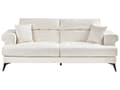 Miniatyrbilde 6 av 11: 3-seters Sofa Hvit Boucle Polstring med Justerbare Nakkestøtter Moderne Stil Stue Møbler