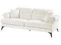 Miniatyrbilde 8 av 11: 3-seters Sofa Hvit Boucle Polstring med Justerbare Nakkestøtter Moderne Stil Stue Møbler