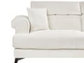 Miniatyrbilde 11 av 11: 3-seters Sofa Hvit Boucle Polstring med Justerbare Nakkestøtter Moderne Stil Stue Møbler