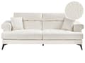 Miniatyrbilde 1 av 11: 3-seters Sofa Hvit Boucle Polstring med Justerbare Nakkestøtter Moderne Stil Stue Møbler