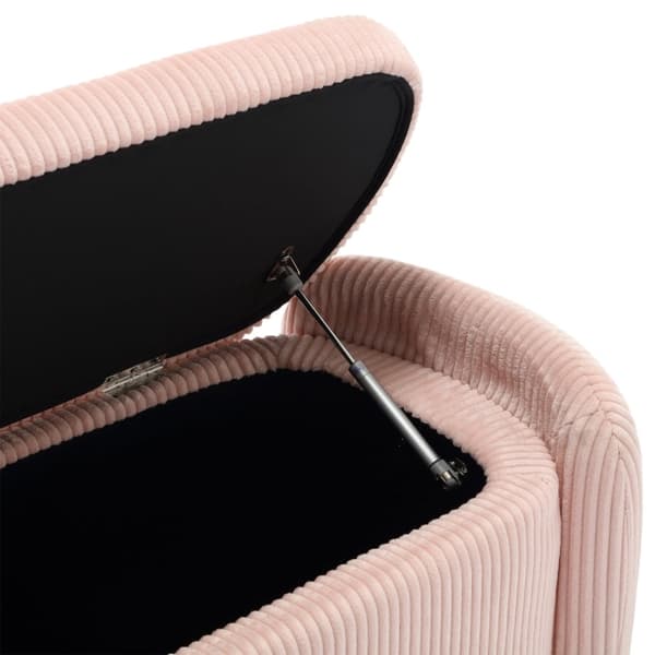 Rootz Modern Striped Velvet Opbevaringsskammel - Ottoman - Fodstøtte - Rigelig opbevaring - 112L x 41W x 42H cm