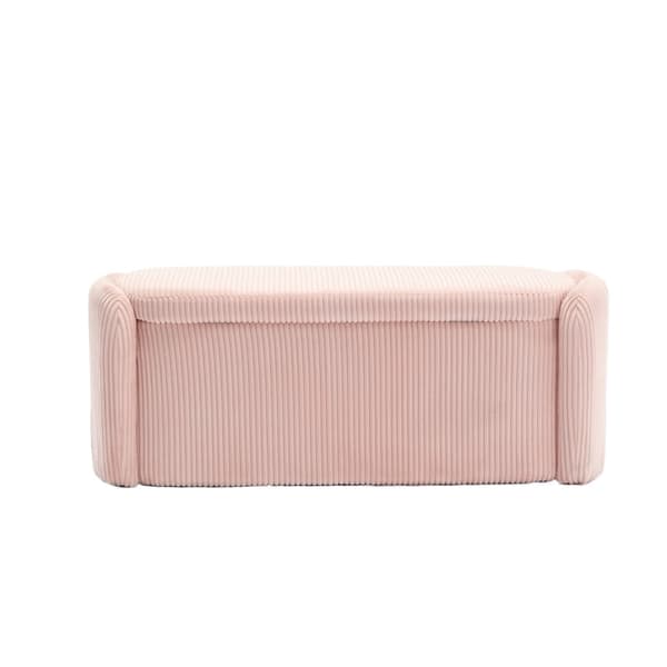 Rootz Modern Striped Velvet Opbevaringsskammel - Ottoman - Fodstøtte - Rigelig opbevaring - 112L x 41W x 42H cm
