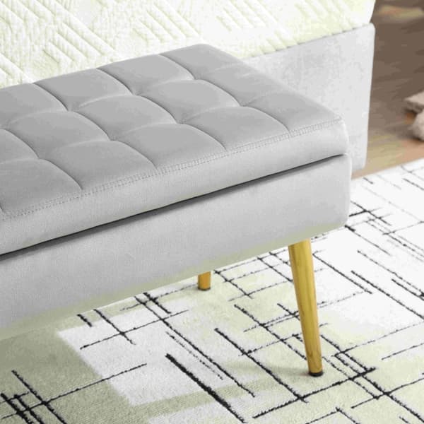 Rootz Modern Minimalist Säilytyspenkki - Velvet Ottoman - Pehmustettu istuin - Runsaasti säilytystilaa - 111L x 35L x 44,5K cm