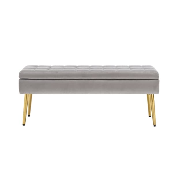 Rootz Modern Minimalist Säilytyspenkki - Velvet Ottoman - Pehmustettu istuin - Runsaasti säilytystilaa - 111L x 35L x 44,5K cm