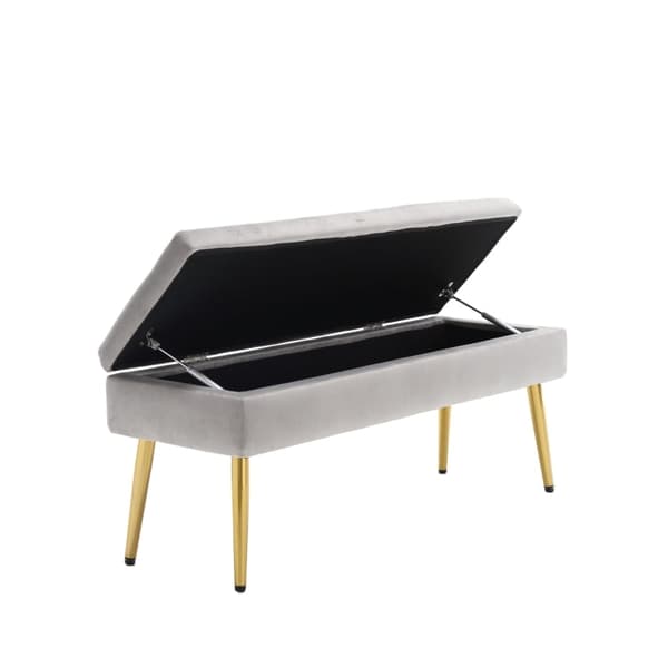 Rootz Modern Minimalist Säilytyspenkki - Velvet Ottoman - Pehmustettu istuin - Runsaasti säilytystilaa - 111L x 35L x 44,5K cm
