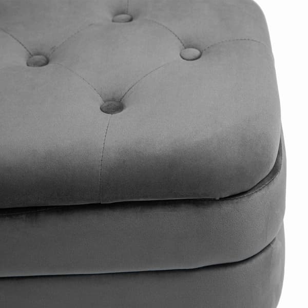 Rootz Velvet Förvaringsbänk - Klädd ottomansk - Kuddsits - Komfort och lyx - 104cm x 40cm x 51cm