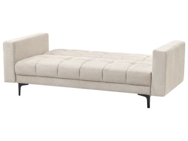 Sofa Beige Polyester Stoff Polstring Liggende Ryggstøtte 3 Stillinger