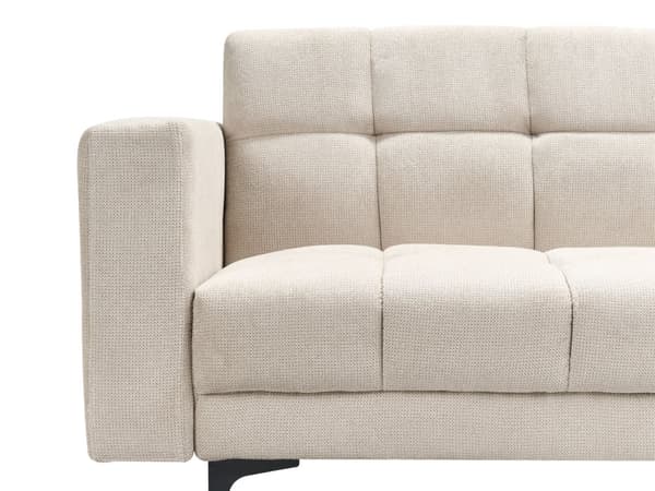 Sofa Beige Polyester Stoff Polstring Liggende Ryggstøtte 3 Stillinger