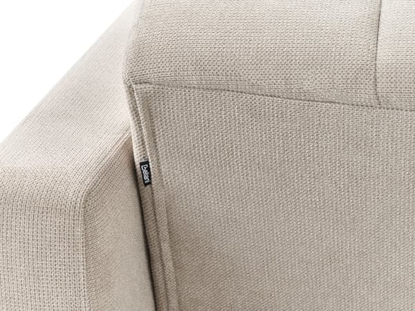 Venstre Hjørnesofa Beige Polyester Stoff Polstring Liggende Ryggstøtte 3 Posisjoner Click-Clack