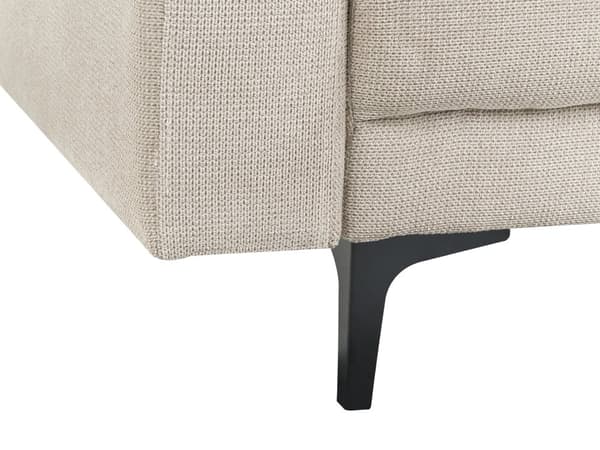 Venstre Hjørnesofa Beige Polyester Stoff Polstring Liggende Ryggstøtte 3 Posisjoner Click-Clack