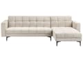 Miniatyrbilde 1 av 11: Venstre Hjørnesofa Beige Polyester Stoff Polstring Liggende Ryggstøtte 3 Posisjoner Click-Clack