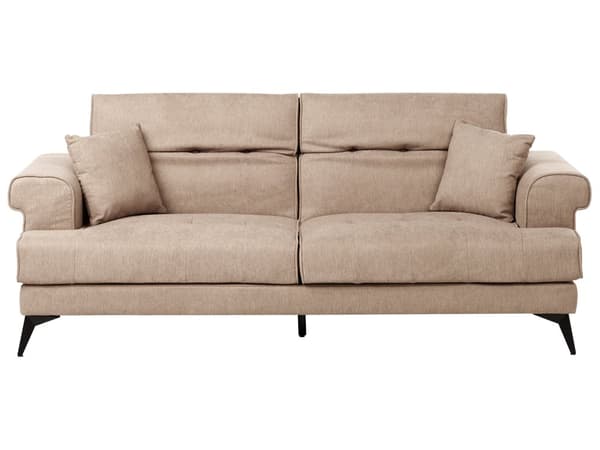 3-personers sofa lysebrunt stofbetræk med justerbare nakkestøtter moderne stil stue møbler