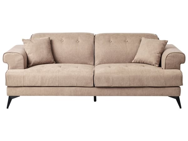 Sofasæt Lysebrun Polyester 3 2 Personers Sofagruppe Manuelt Justerbar Nakkestøtter Stue Indretning