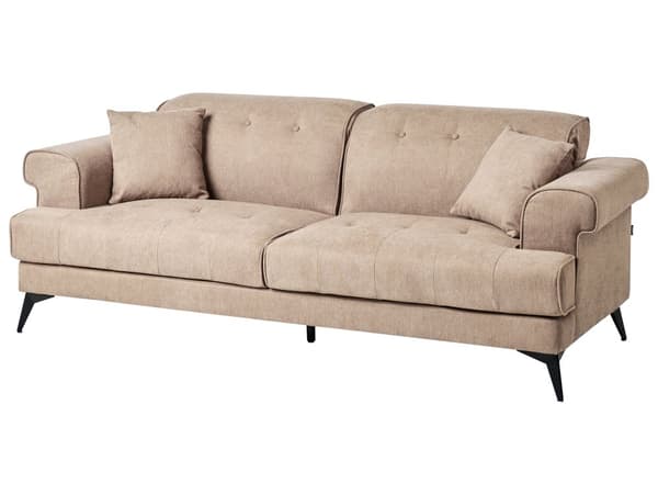 Sofasæt Lysebrun Polyester 3 2 Personers Sofagruppe Manuelt Justerbar Nakkestøtter Stue Indretning